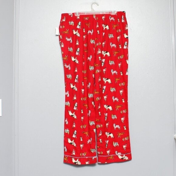 Old Navy nwt red cotton flannel dog holiday pj pants - Picture 2 of 7
